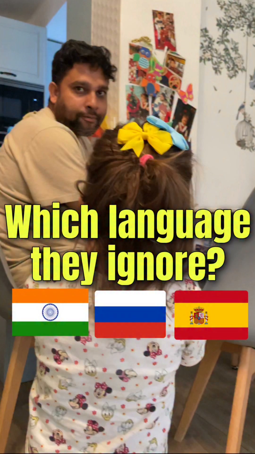 Can you guess which language our toddler ignores most or all?😀 thank you for wa