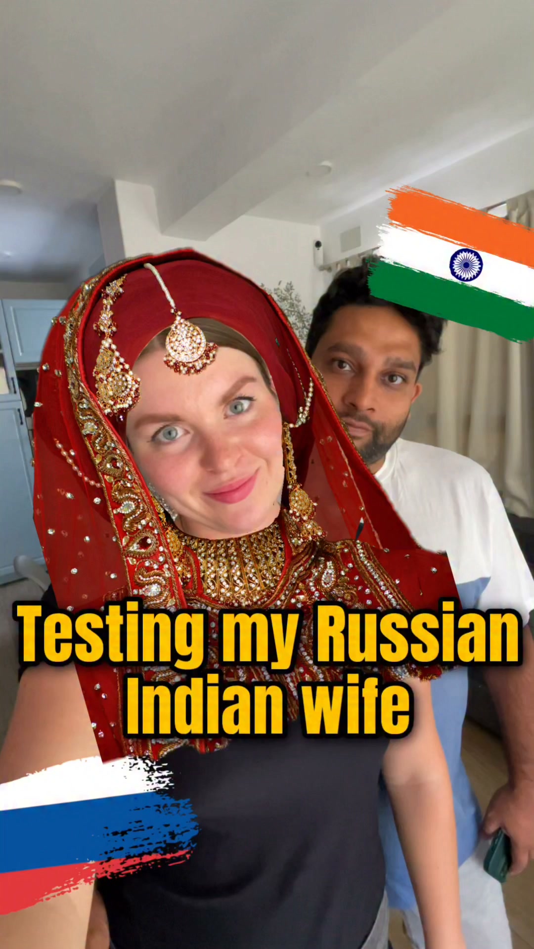 Testing my Russian wife how much Indian she has become. The blooper will make yo