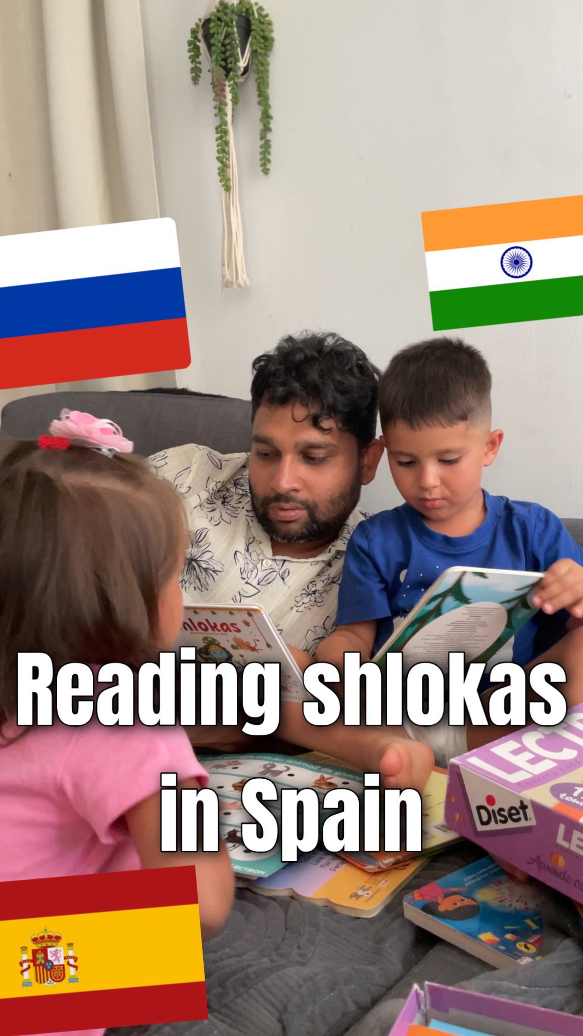 Indian Russian kids in Spain  reading shlokas💛❤️