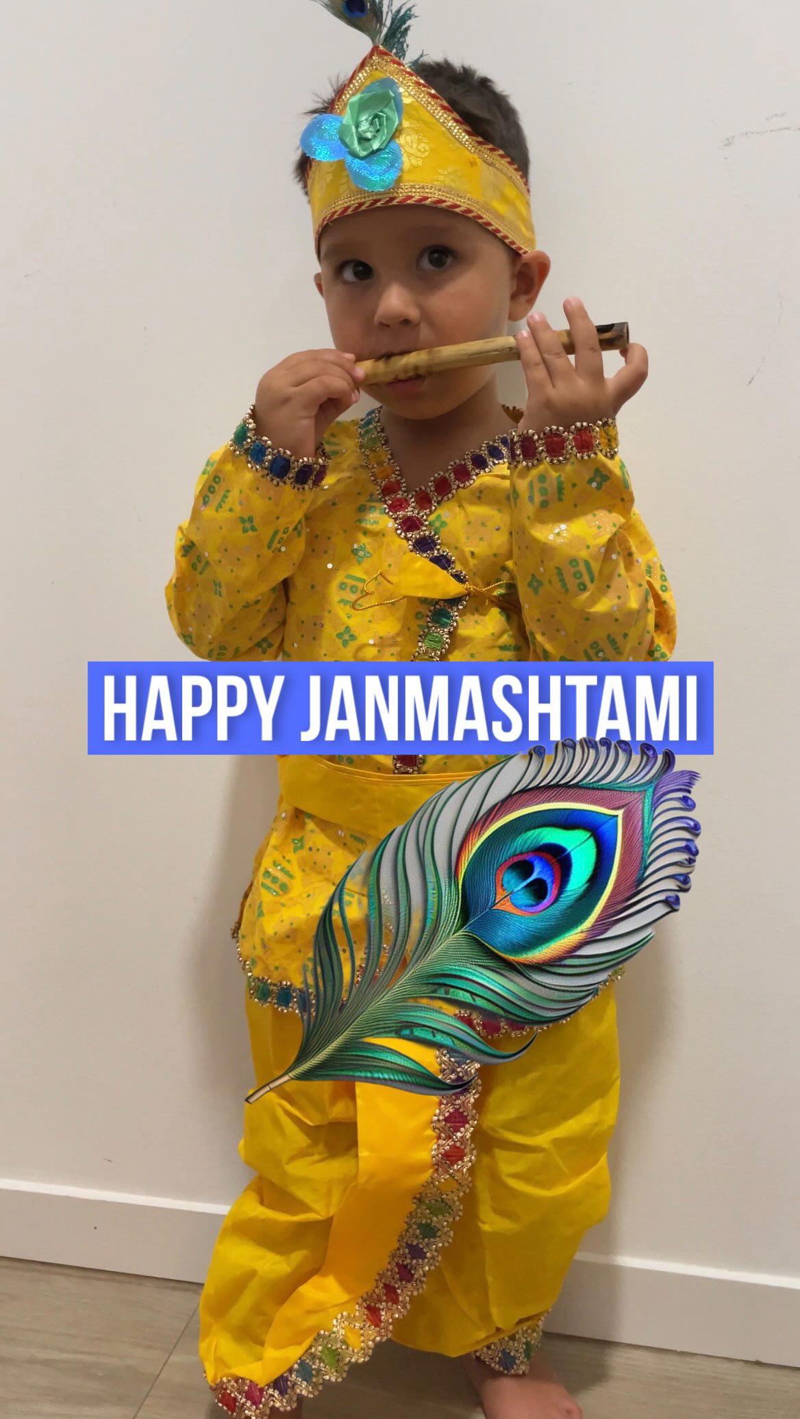 Happy Janmashtami 2025 🦚🙏🏻our little Krishna🩵