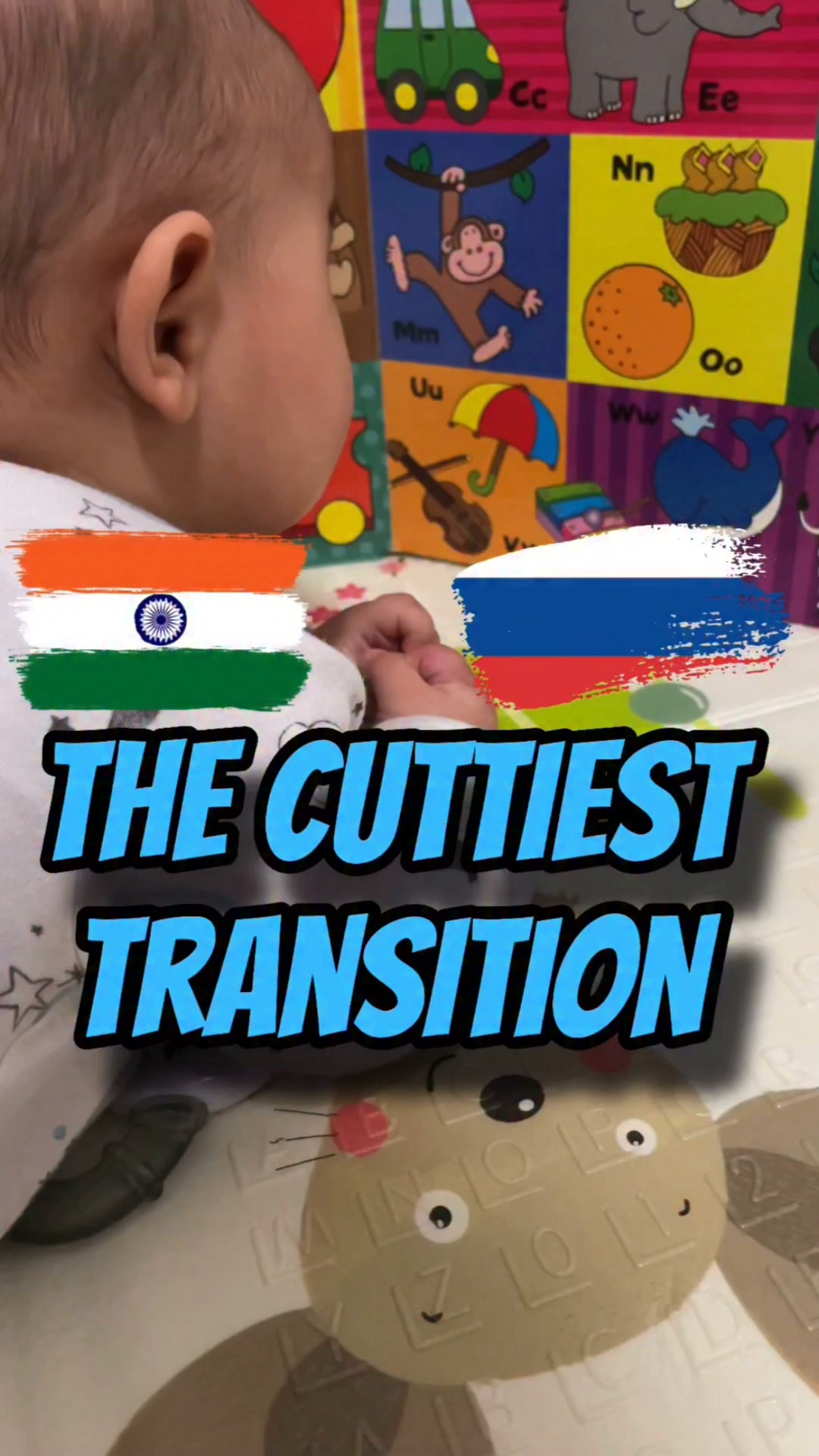 The cuttiest ever baby transition 🇮🇳❤️🇷🇺 