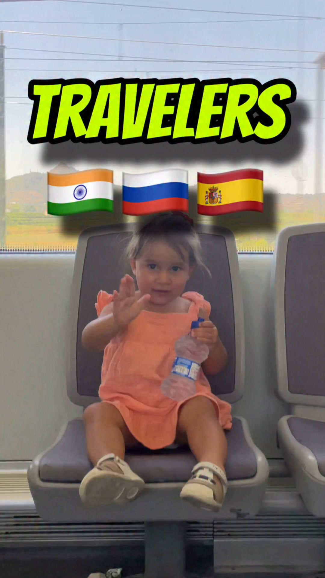 Two little travelers❤️🇮🇳🇷🇺🇪🇸