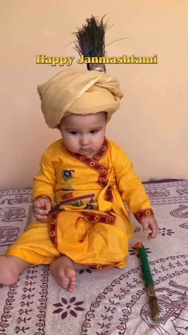 Our little Krishna grew so fast💙Happy Janmashtami 🦚 