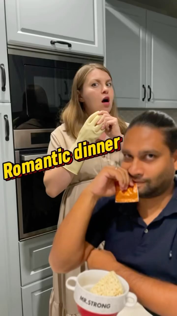 Our romantic late night dinners be like after having a baby🤣 Thank you @_mariof
