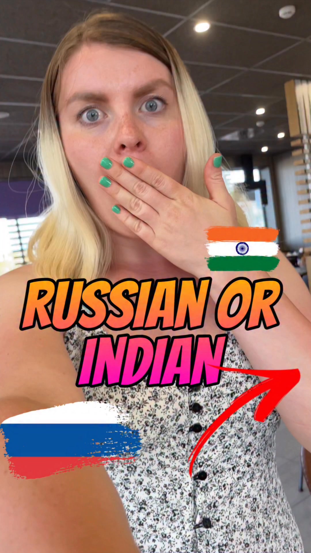I think she’s completely on her dad 🇮🇳❤️🇷🇺no forks and spoons😆😂